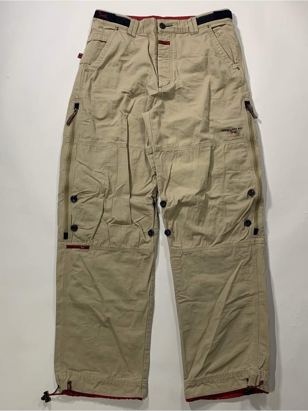 Vintage Y2K Triple Five NYC Soul Khaki Cargo Pants Size 34